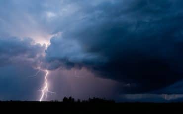lightning strike in thunderstorm