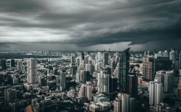 Gloomy overcast city